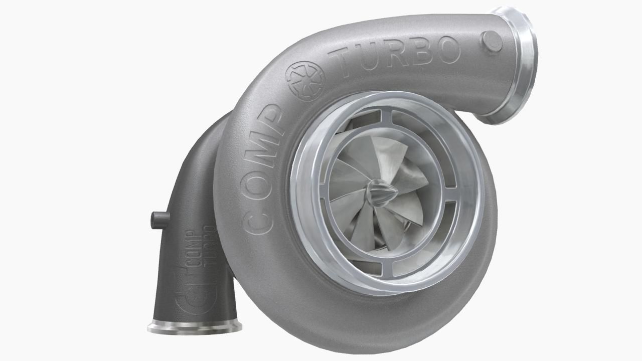 Comp Turbo CTR55140S 140mm turbocharger Low-poly 3D model_5