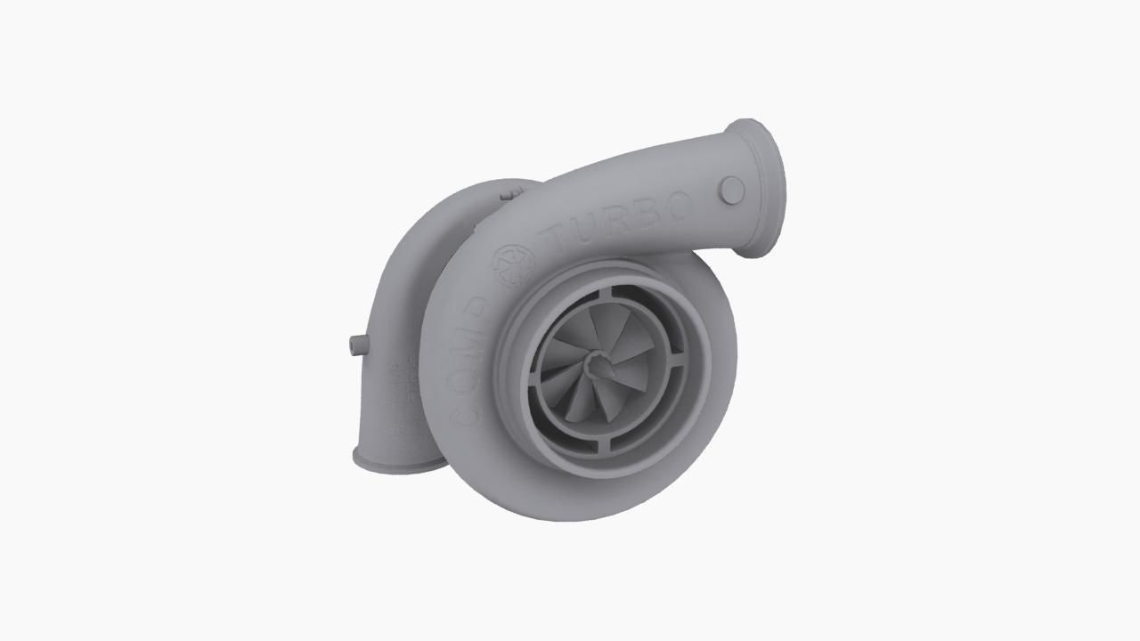 Comp Turbo CTR55140S 140mm turbocharger Low-poly 3D model_6