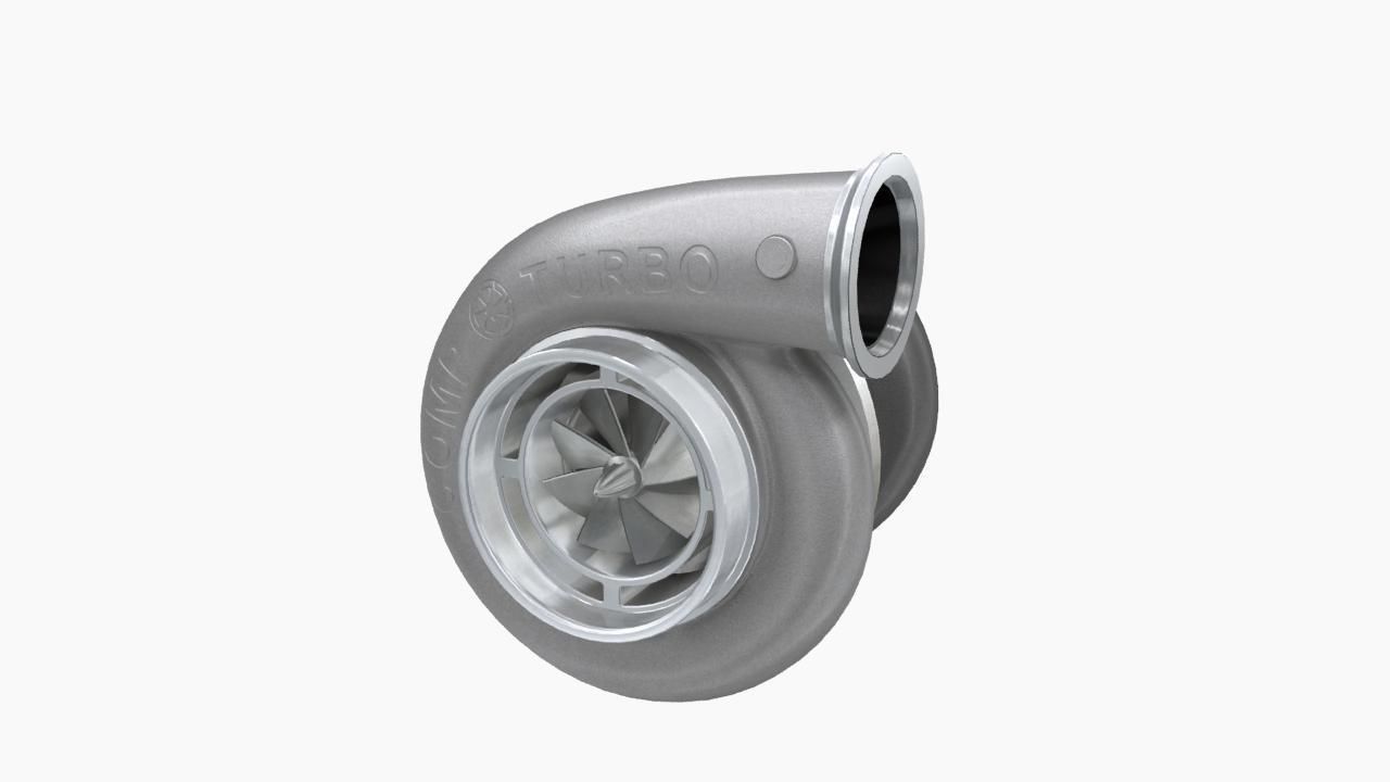Comp Turbo CTR55140S 140mm turbocharger Low-poly 3D model_2