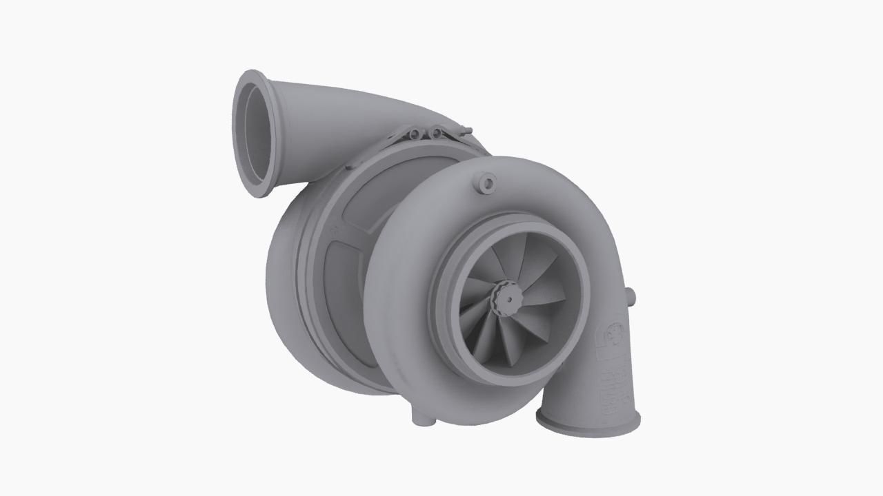 Comp Turbo CTR55140S 140mm turbocharger Low-poly 3D model_9