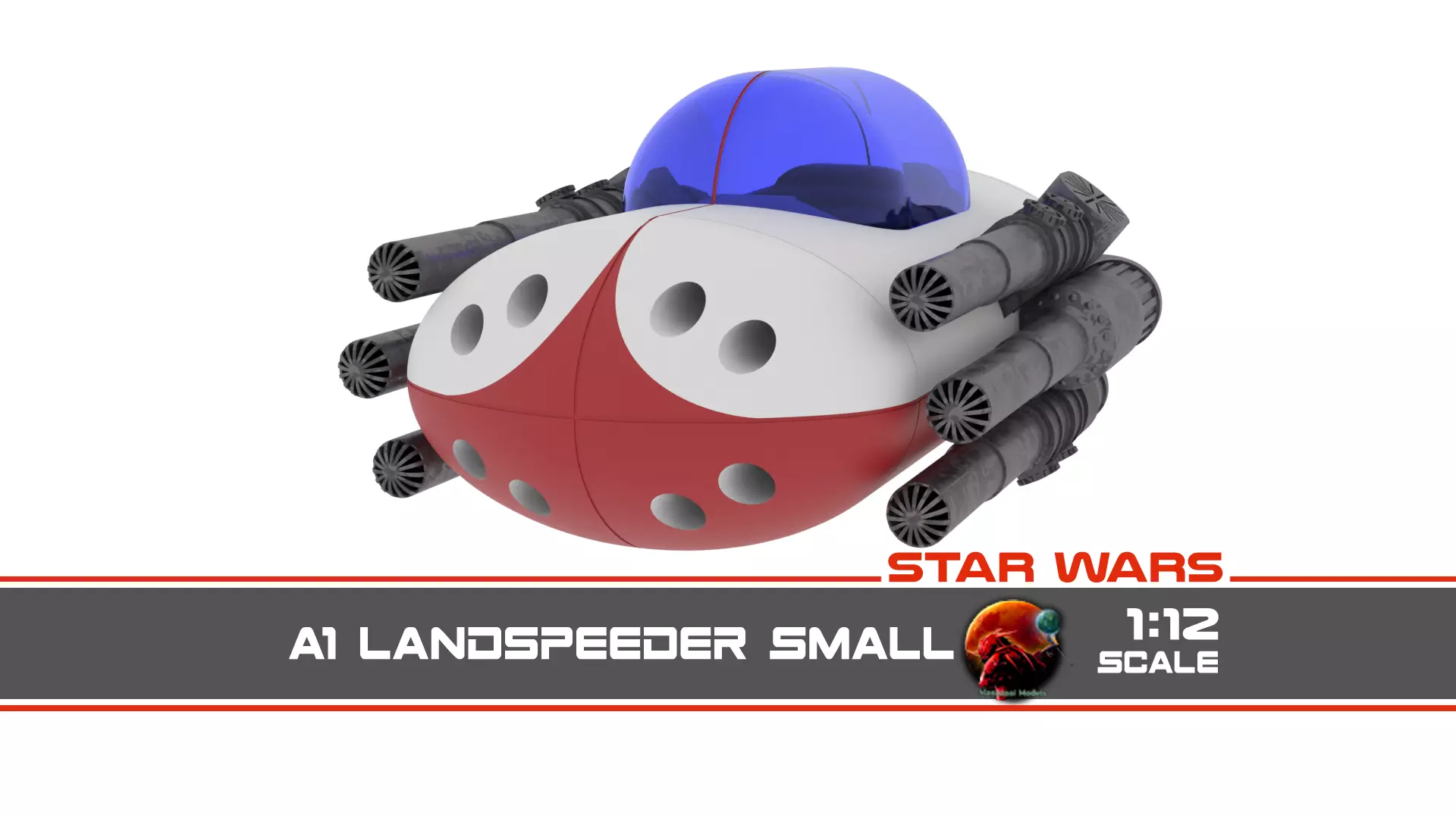 A1 Landspeeder Small 1-12 scale Blackseries 3D print model_0