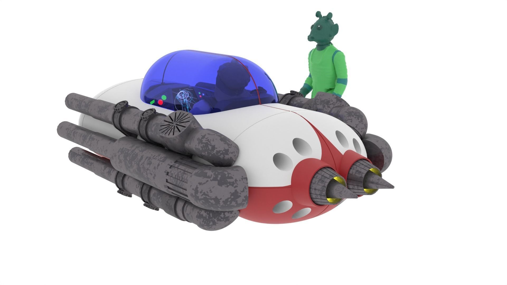 A1 Landspeeder Small 1-12 scale Blackseries 3D print model_7