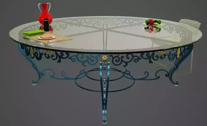 Wrought iron round table