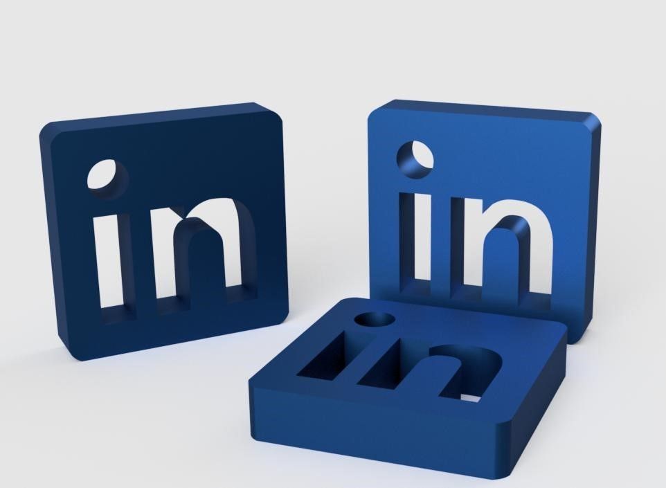 Linkedin logo 3D model_3