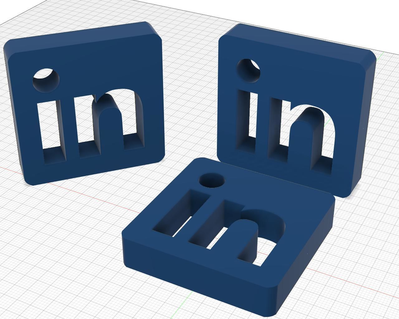 Linkedin logo 3D model_5