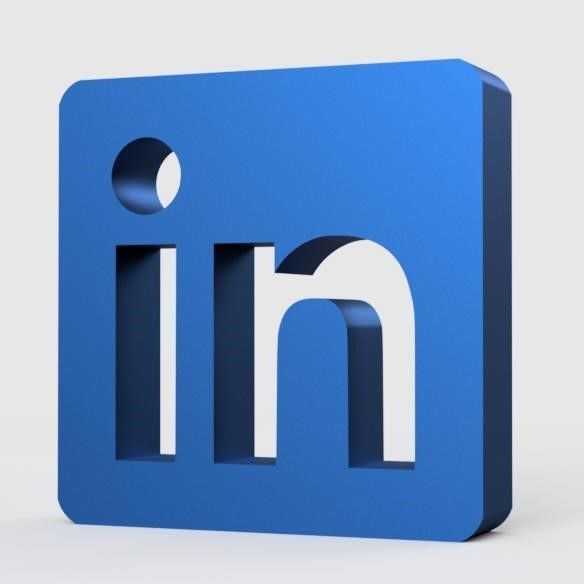 Linkedin logo 3D model_1