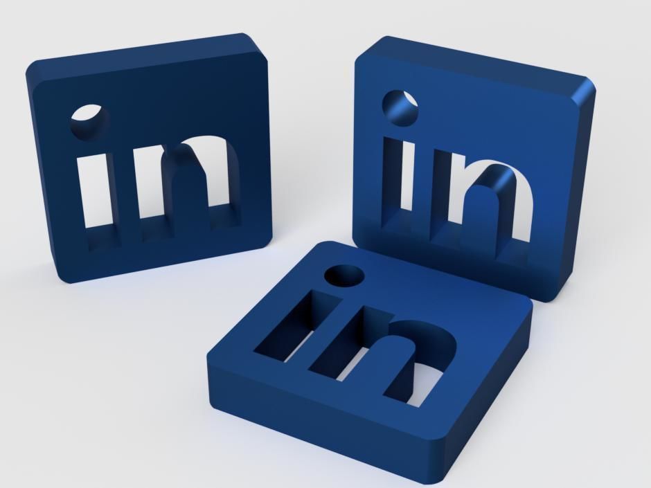 Linkedin logo 3D model_4
