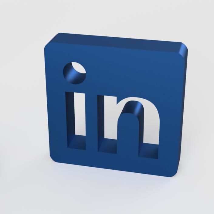 Linkedin logo 3D model_2