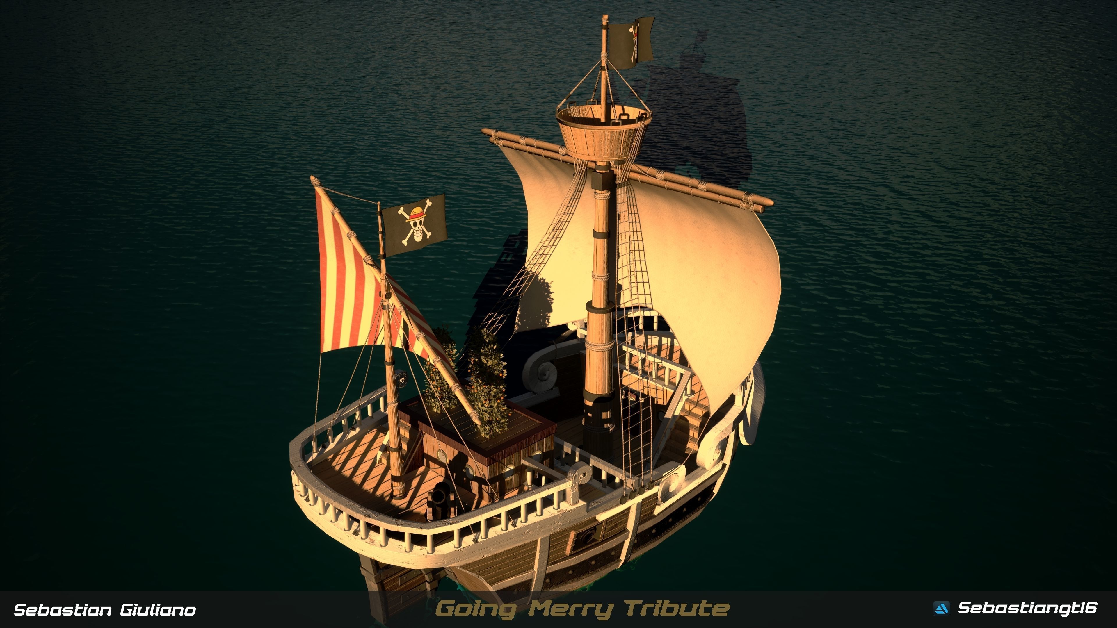 Going Merry Low-poly 3D model_6