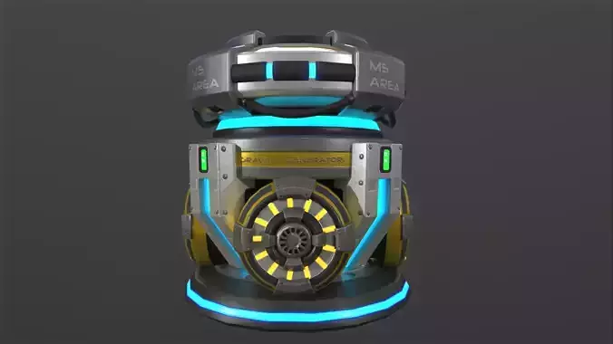 Sci-fi gravity generator Low-poly 3D model