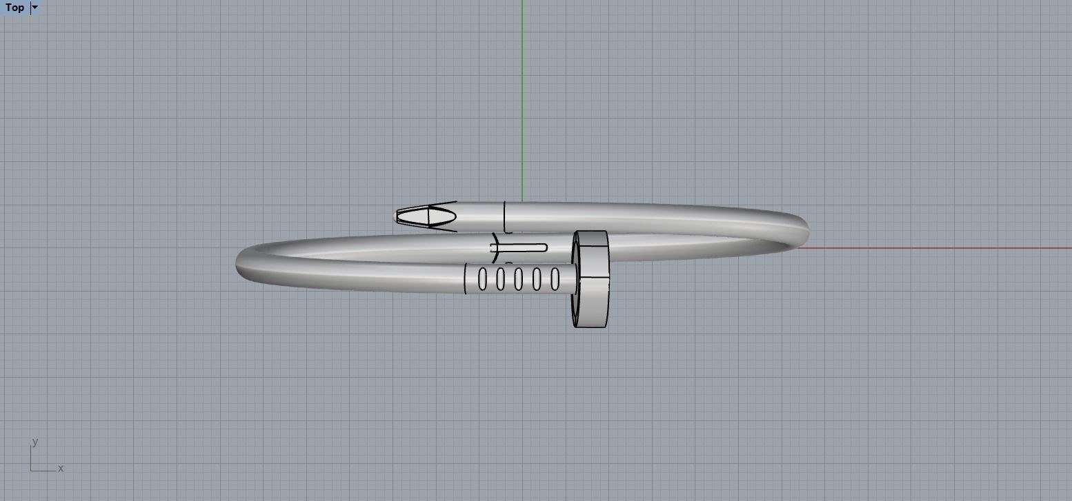 Juste un clou Bracelet 17 Size N111 3D print model_7