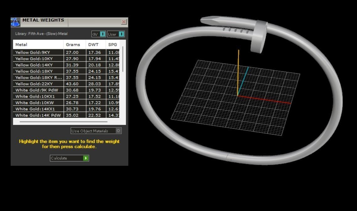 Juste un clou Bracelet 20 Size N114 3D print model_8