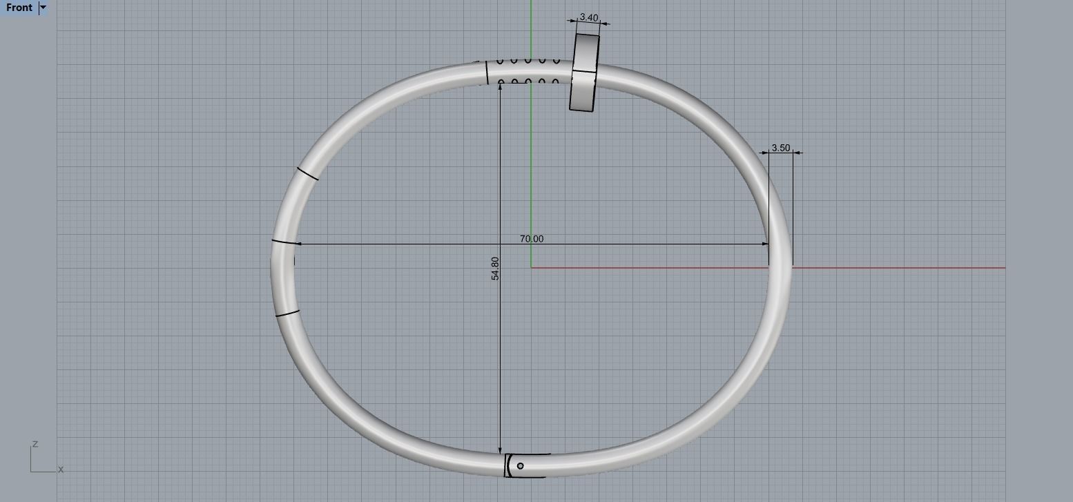 Juste un clou Bracelet 20 Size N114 3D print model_6