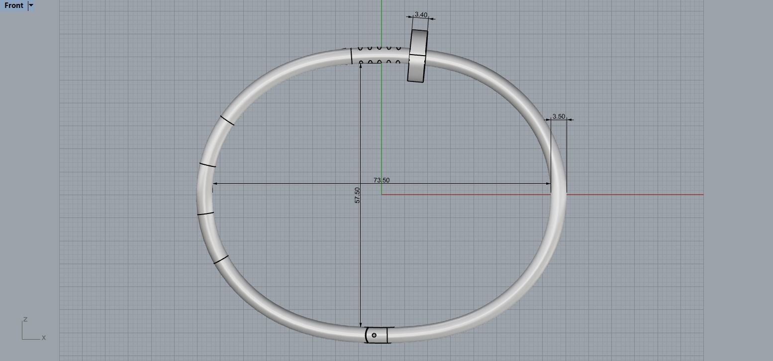 Juste un clou Bracelet 21 Size N115 3D print model_6