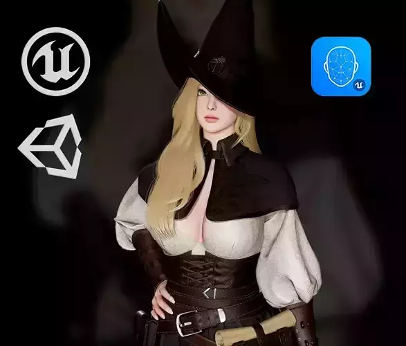 Mage Girl Low-poly 3D model