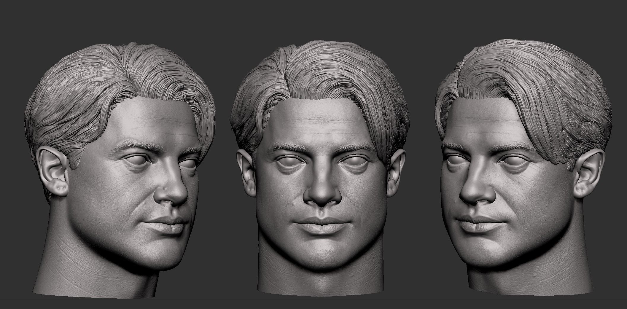 Rick O connell- Brendan Fraser Head 3D print model_10
