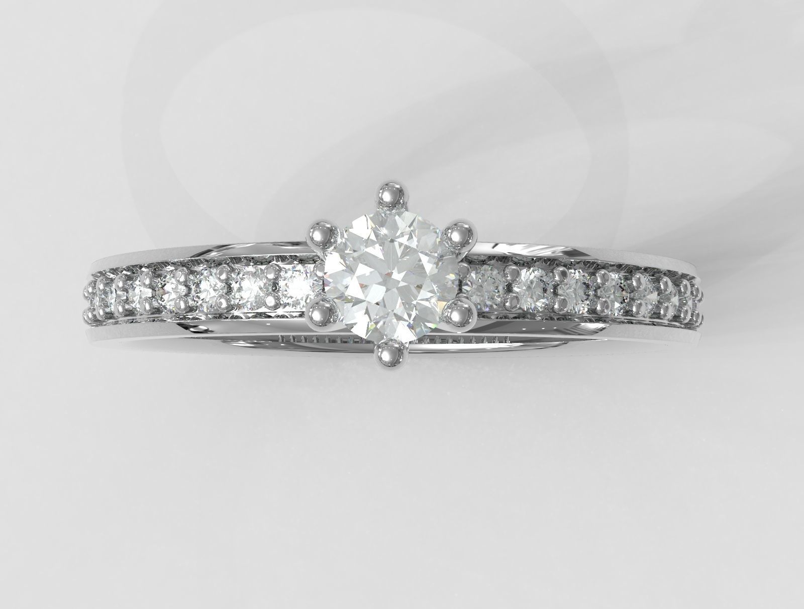 Diamond Engagement Ring 3D print model_3