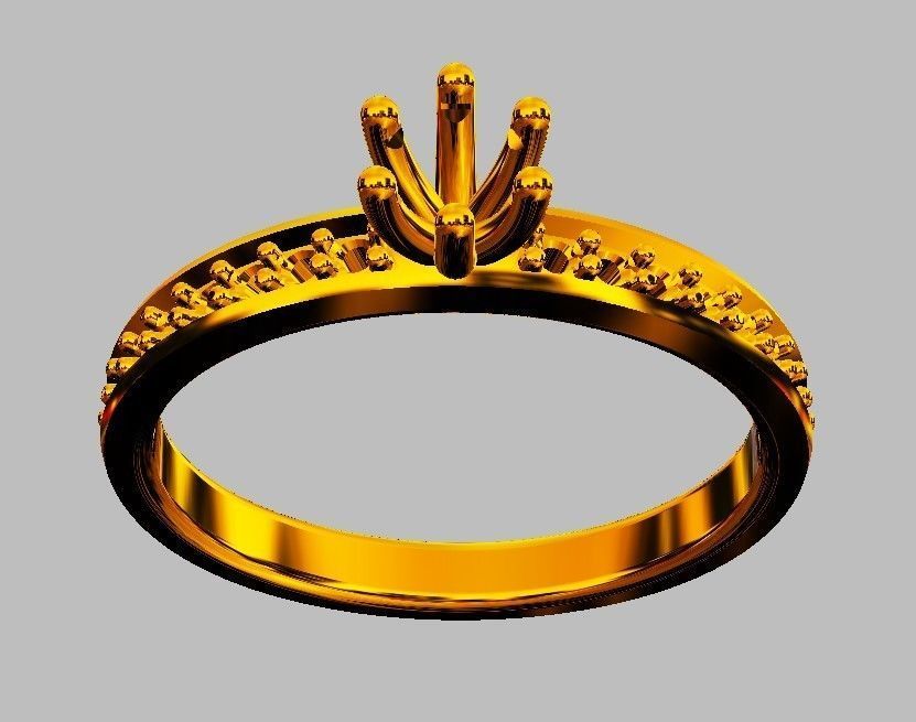 Diamond Engagement Ring 3D print model_7