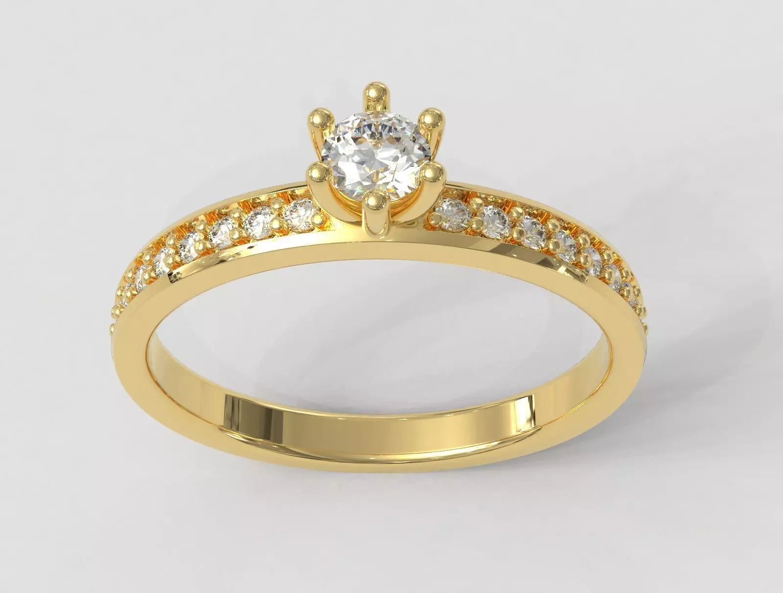 Diamond Engagement Ring 3D print model_0