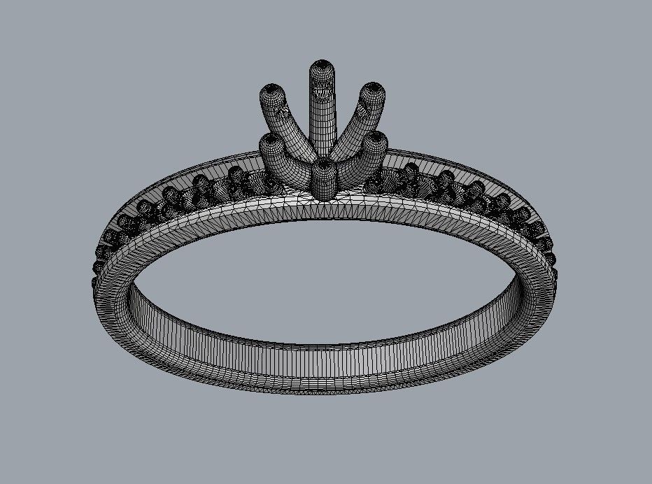 Diamond Engagement Ring 3D print model_12