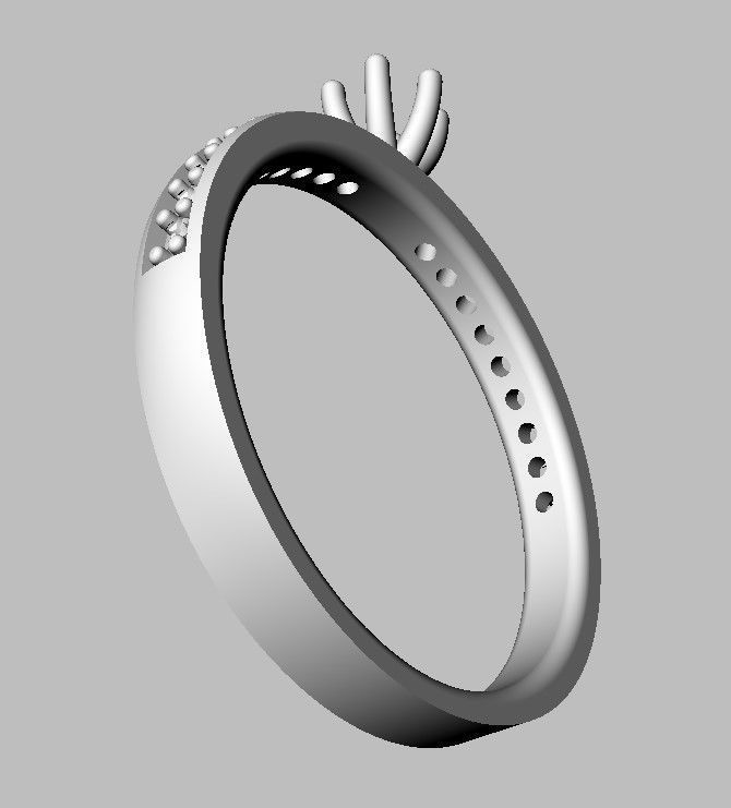 Diamond Engagement Ring 3D print model_21