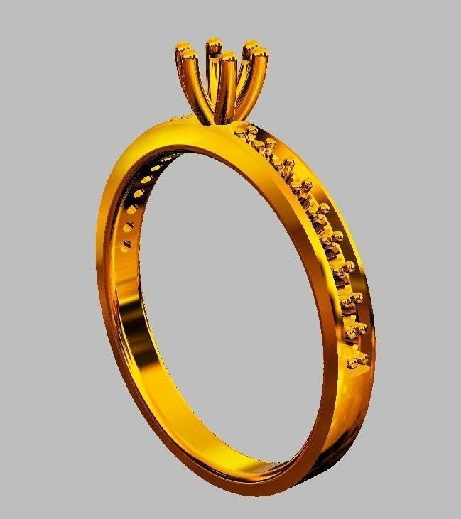 Diamond Engagement Ring 3D print model_10