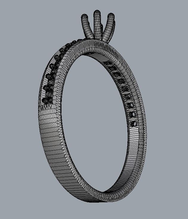 Diamond Engagement Ring 3D print model_15