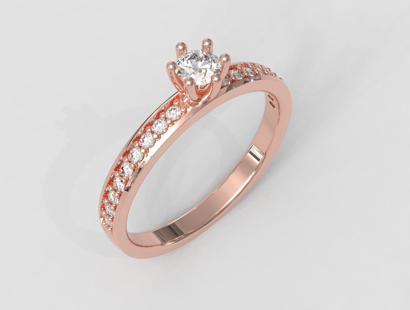 Diamond Engagement Ring 3D print model_2