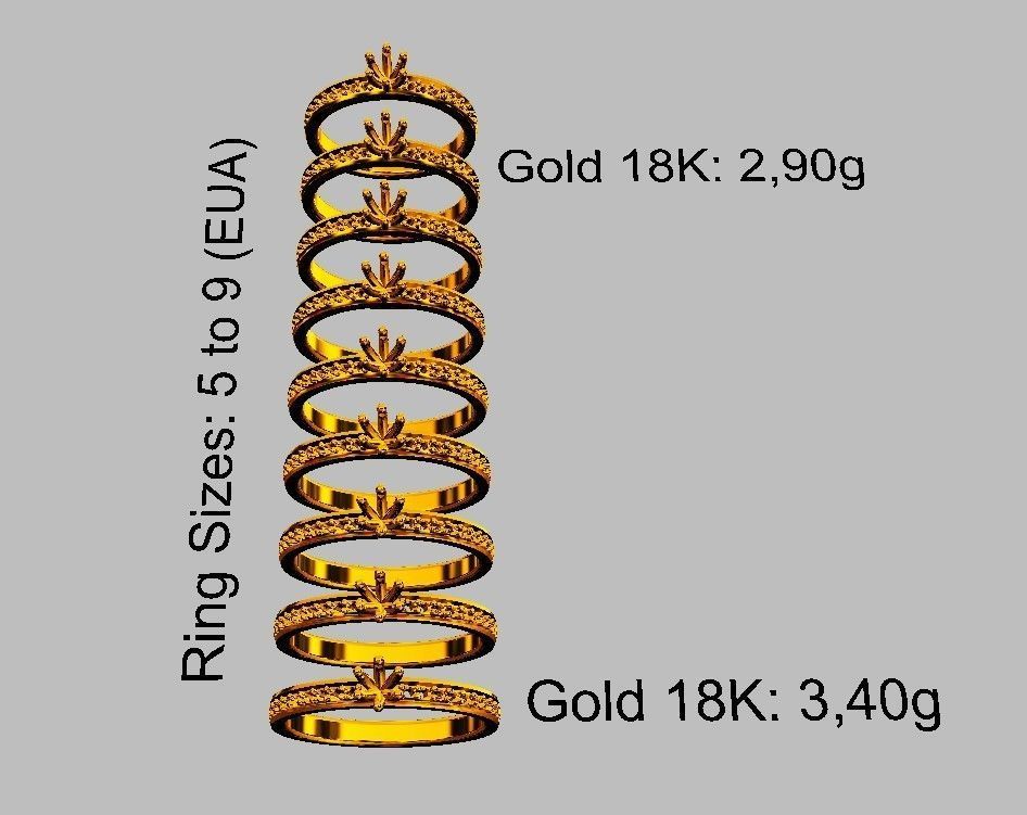 Diamond Engagement Ring 3D print model_5