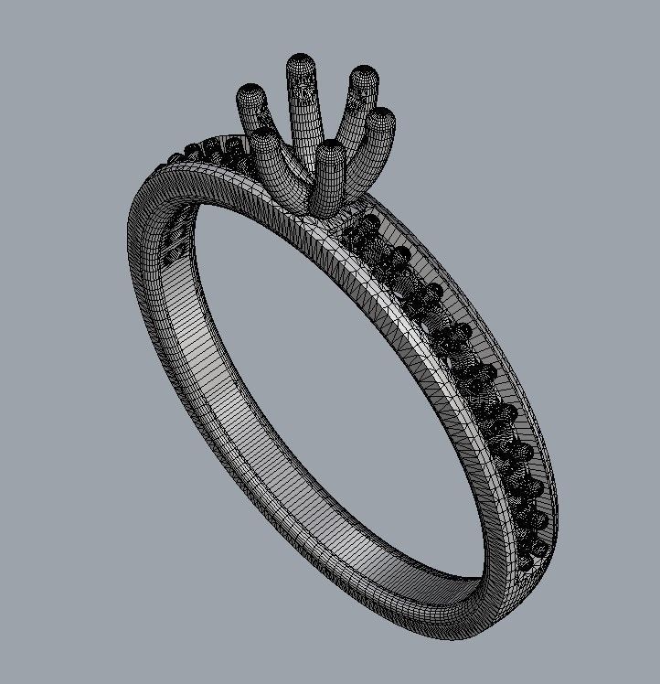Diamond Engagement Ring 3D print model_13