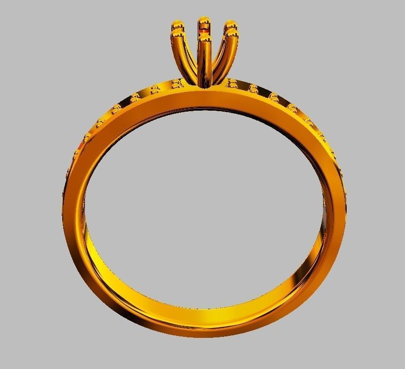 Diamond Engagement Ring 3D print model_9