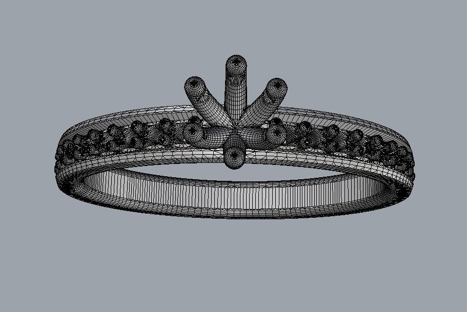 Diamond Engagement Ring 3D print model_14