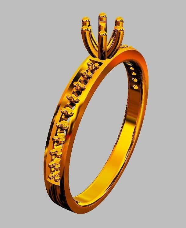 Diamond Engagement Ring 3D print model_8