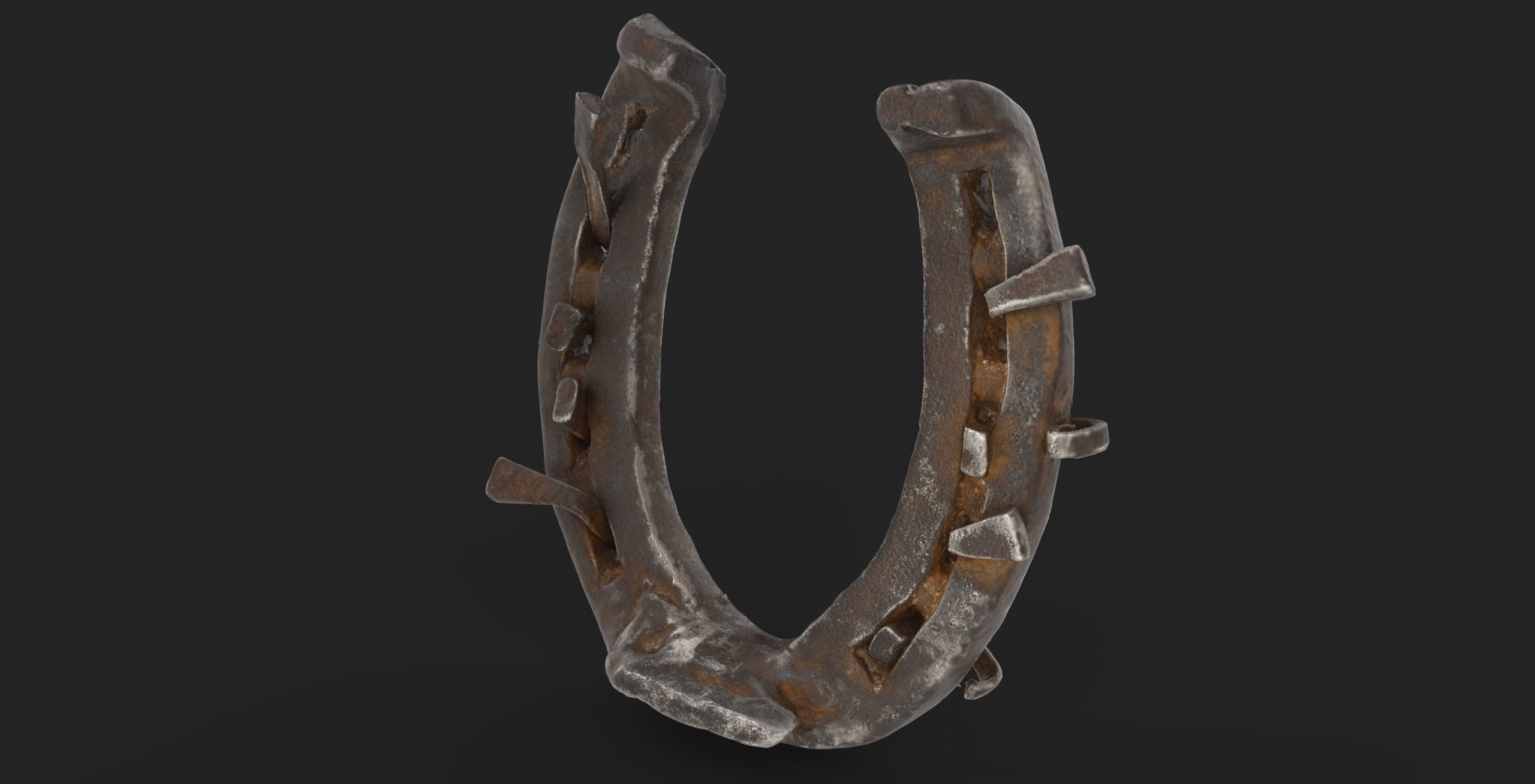 Horseshoe old Low-poly 3D model_4