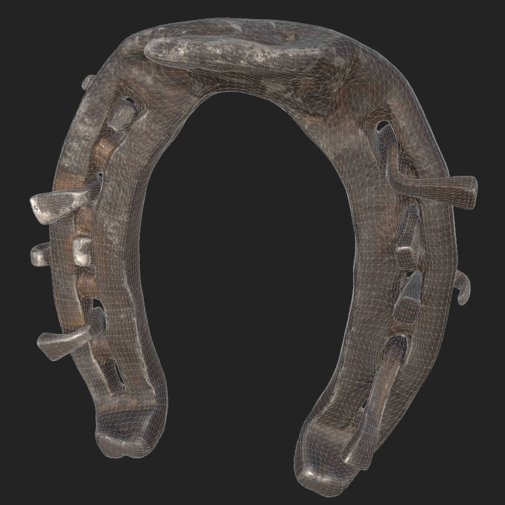 Horseshoe old Low-poly 3D model_5