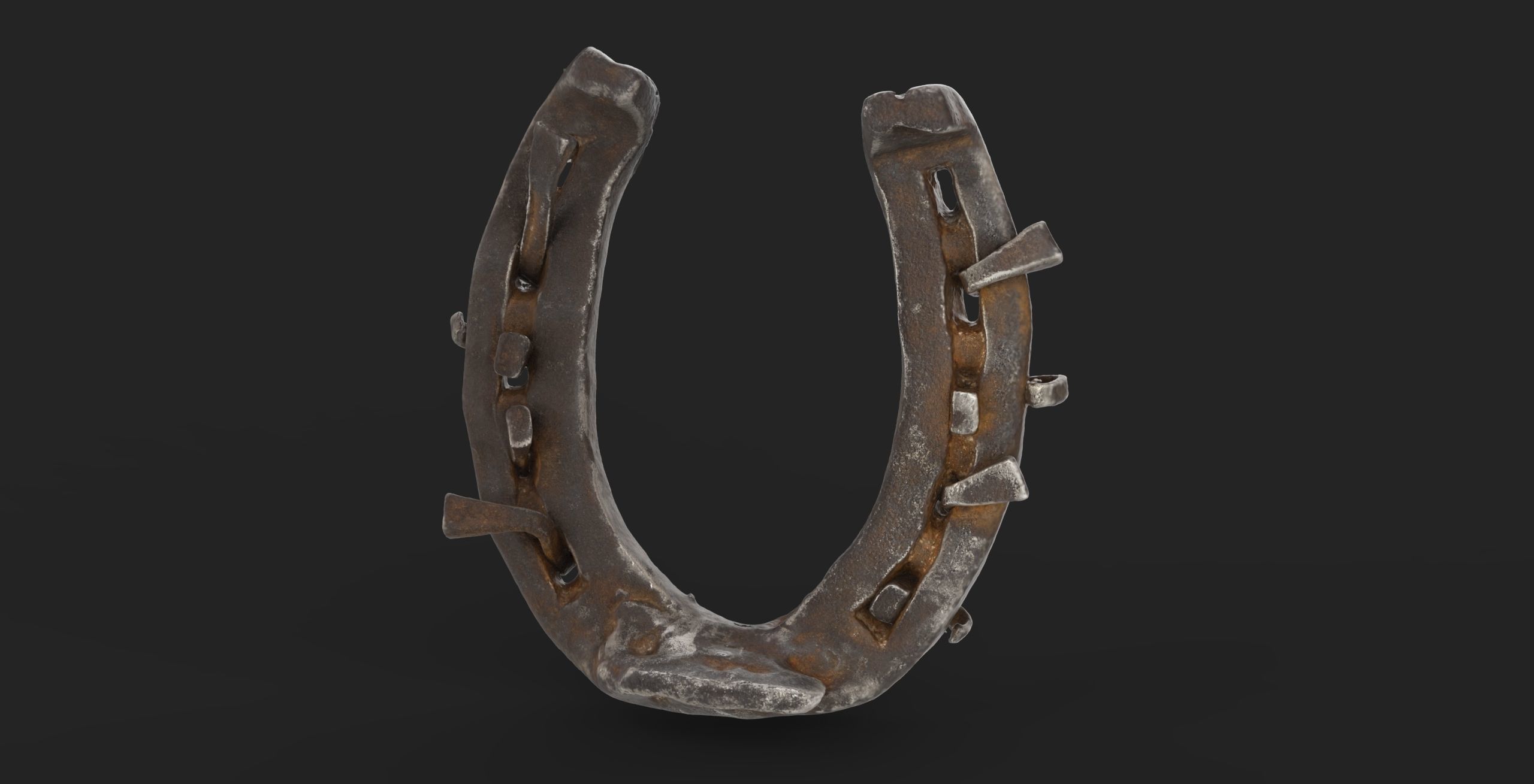 Horseshoe old Low-poly 3D model_2
