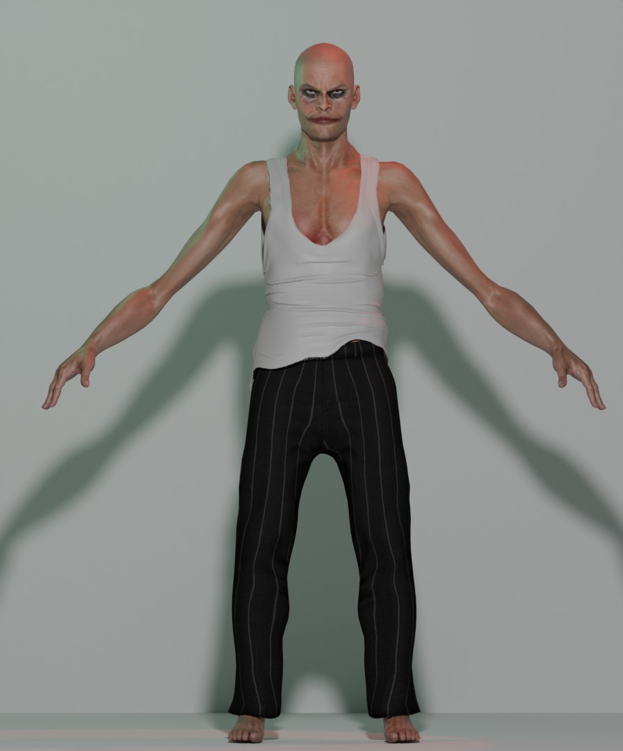 Joker - Concept 3D Model Rigged - Low Poly - 2K Textures Low-poly 3D model_1