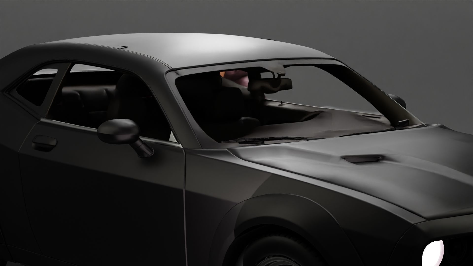 gangster man in a hoodie and cap shooting a gun behind the car 3D print model_4