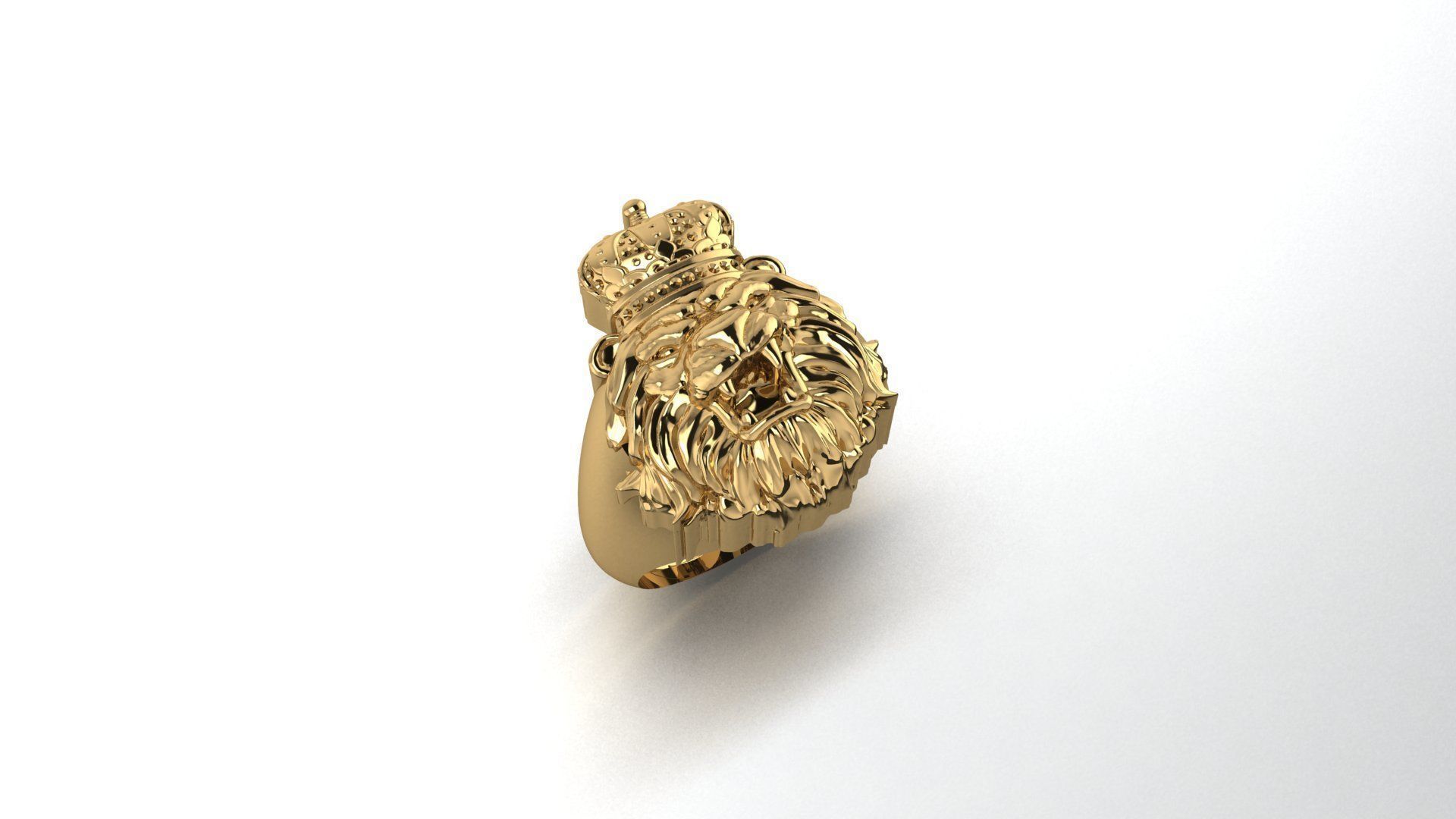 Ring with High-Relief Lion 3D print model_2