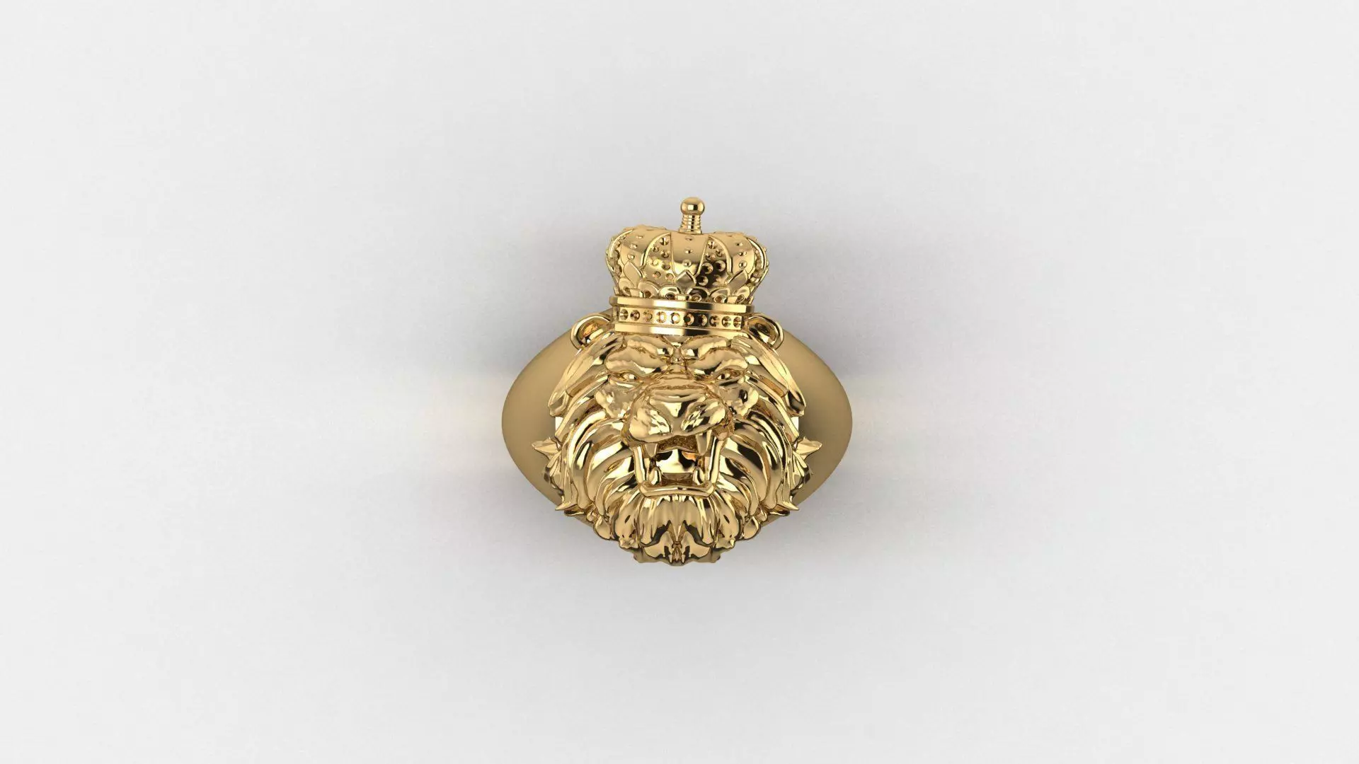 Ring with High-Relief Lion 3D print model_0