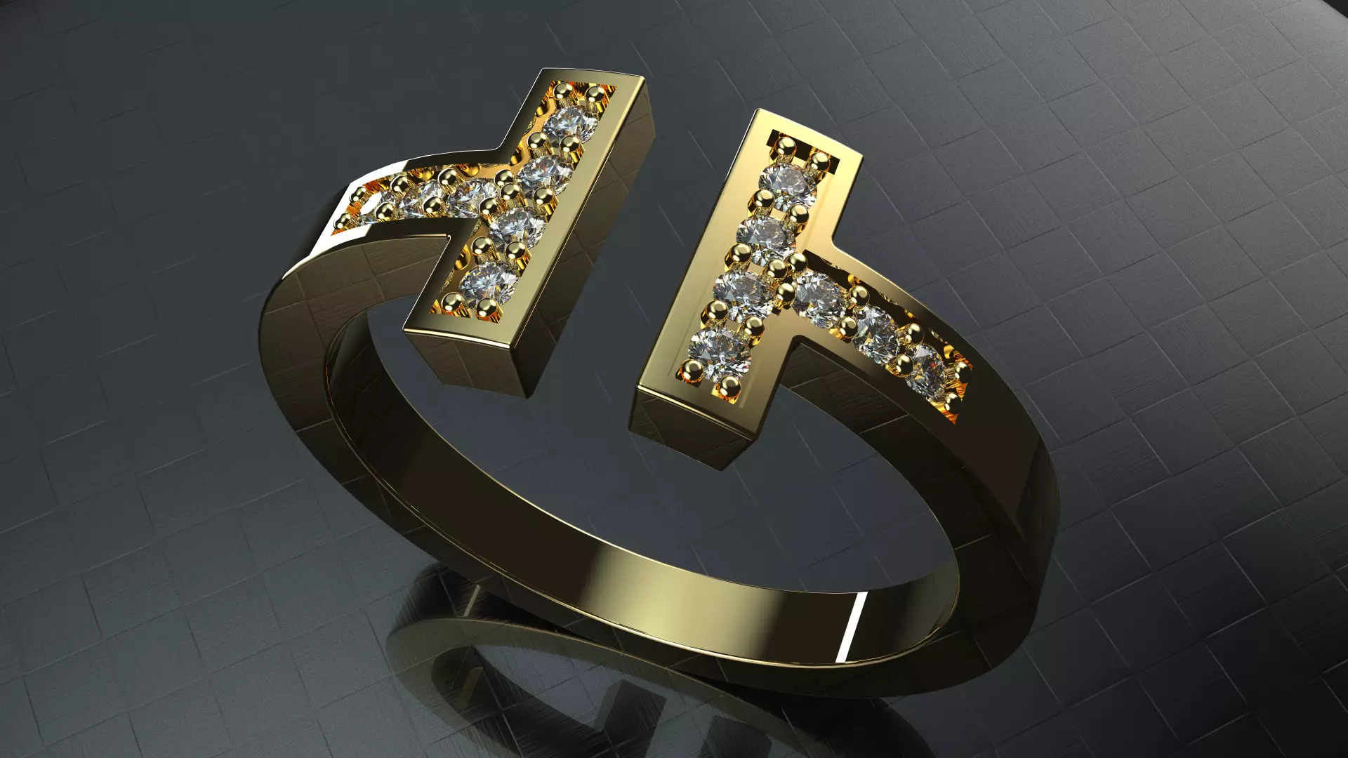 Ring of Tiffany diamond 3D print model