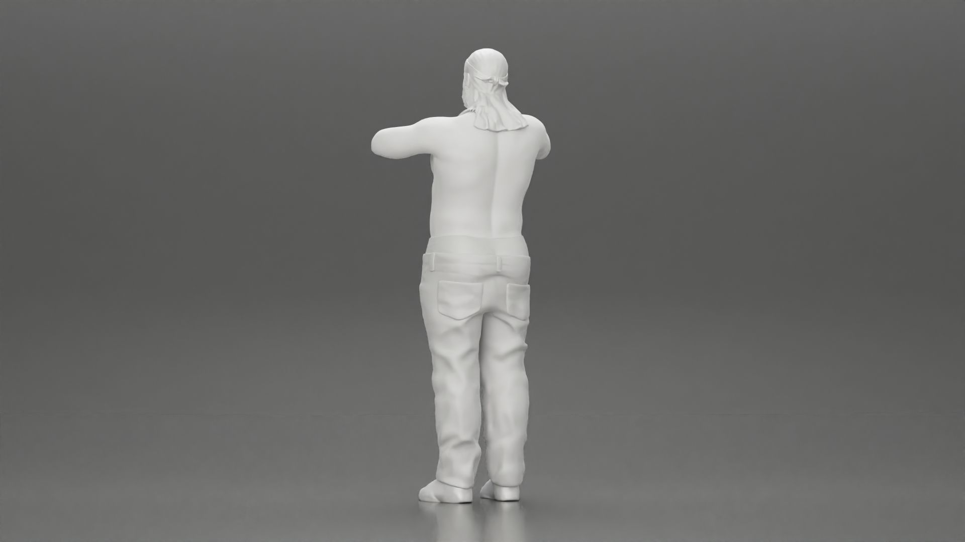 gangster homie in a silver chain and durag standing 3D print model_9