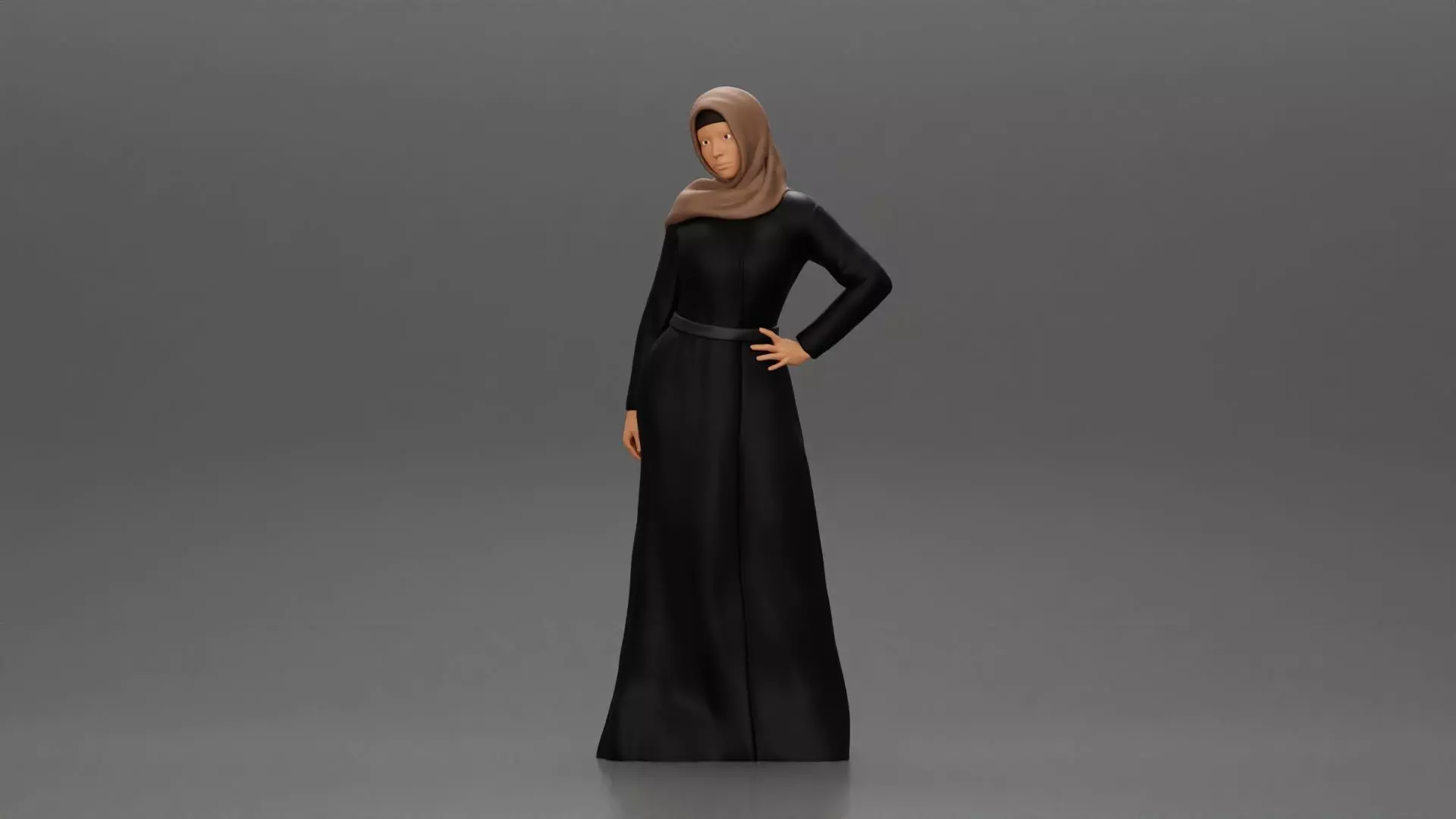 woman in Hijab Abaya Dress 3D print model