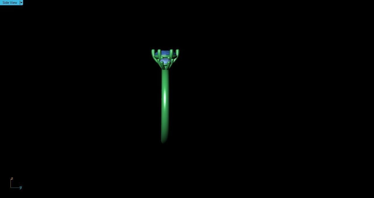 3 stones ring  3D print model_5