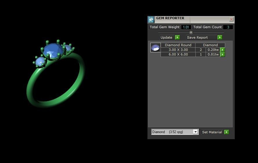 3 stones ring  3D print model_7