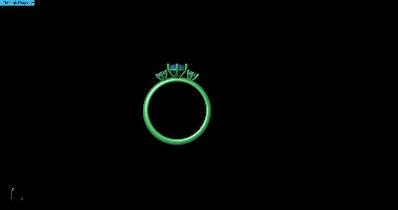 3 stones ring  3D print model_2