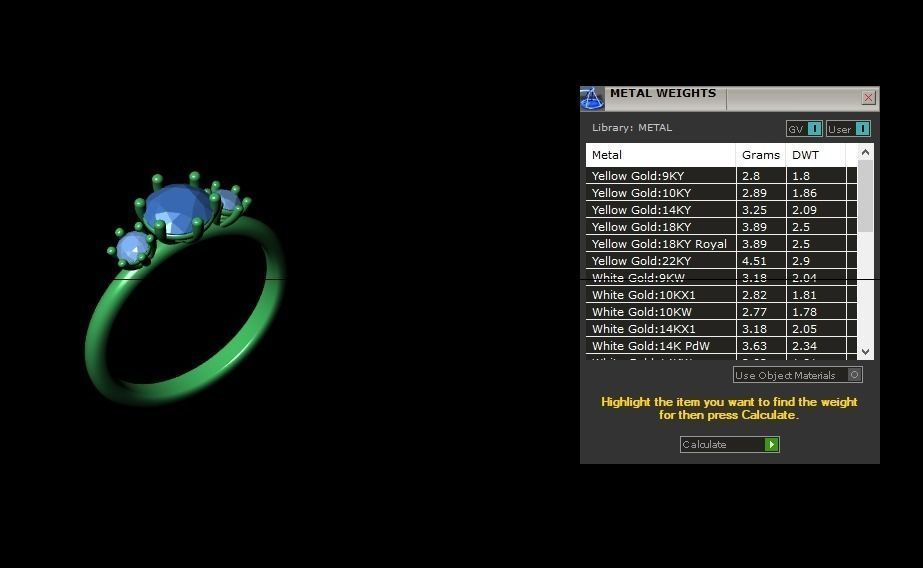3 stones ring  3D print model_6