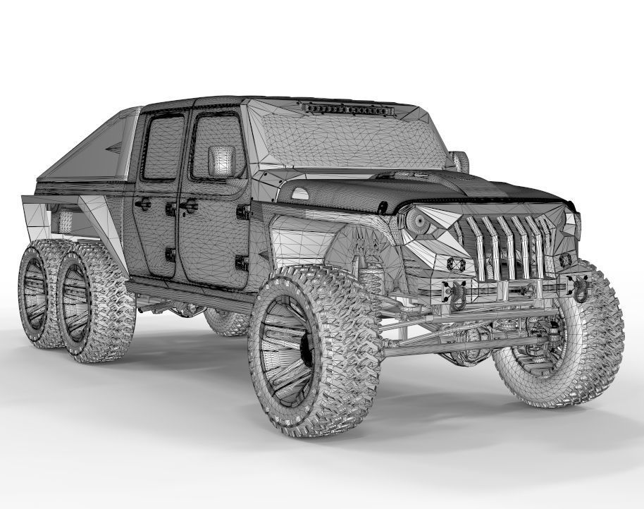 Jeep Gladiator 2020 6X6 Edition  3D model_7