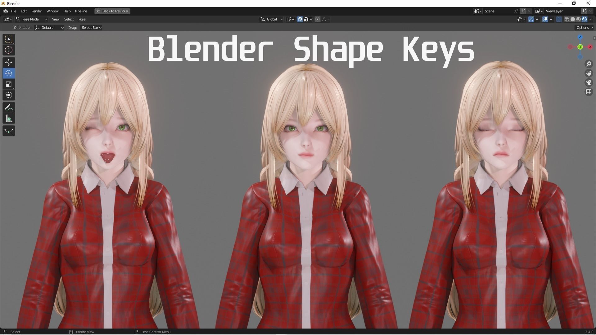 Casual Clothing 0002 - Realistic Female Character - Blender Low-poly 3D model_6