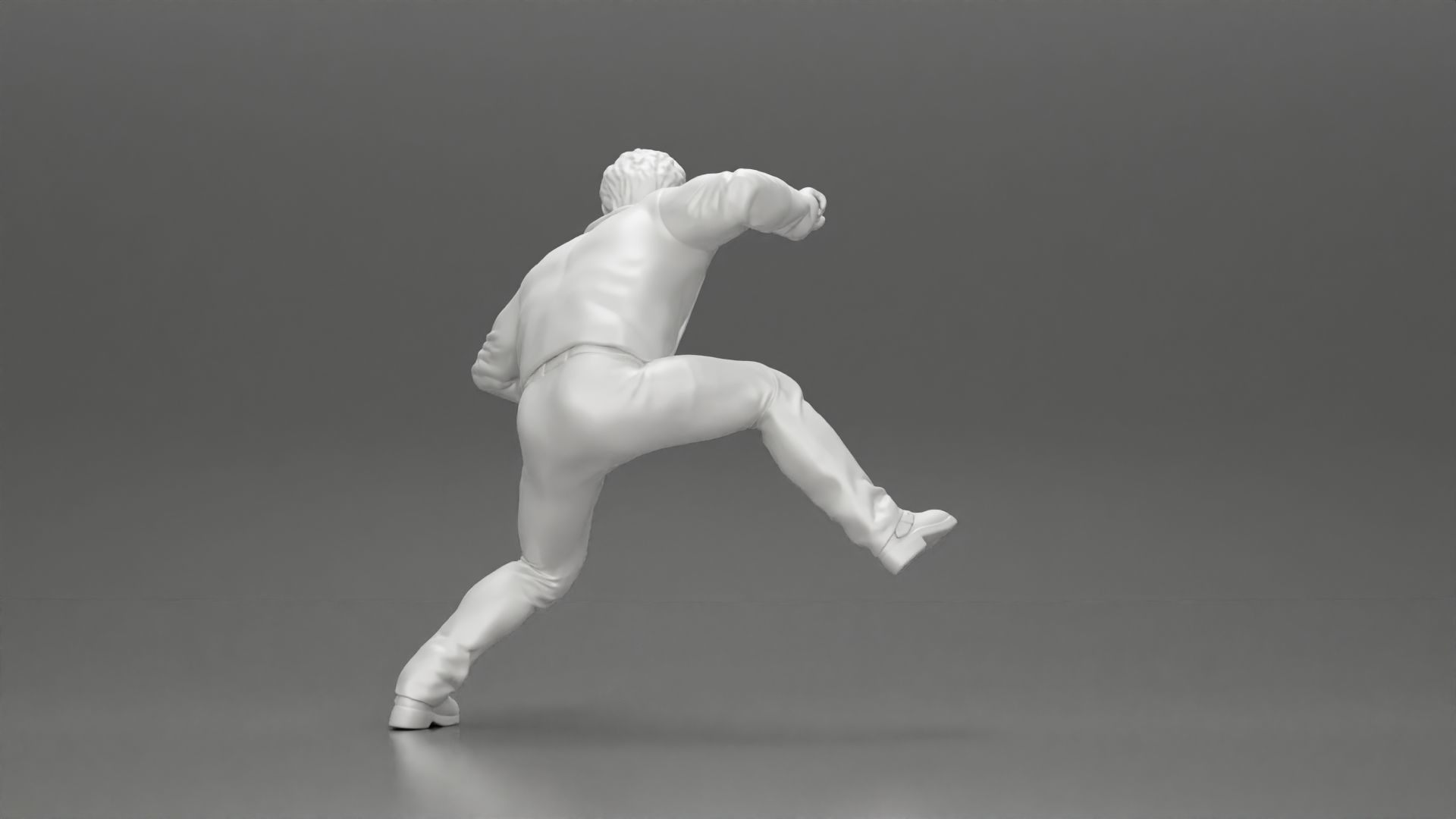 Man In open Leather Jacket Riding On Motorbike in sunglasses 3D print model_45